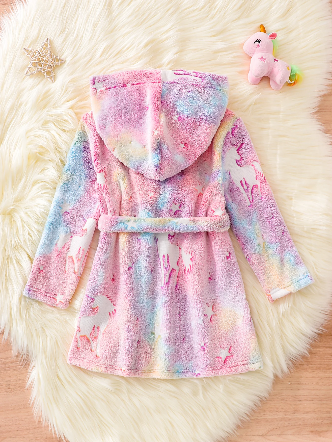 European and American Style Children's Bathrobes Hooded Cartoon Printed Home Clothes Nightgowns Pajamas
