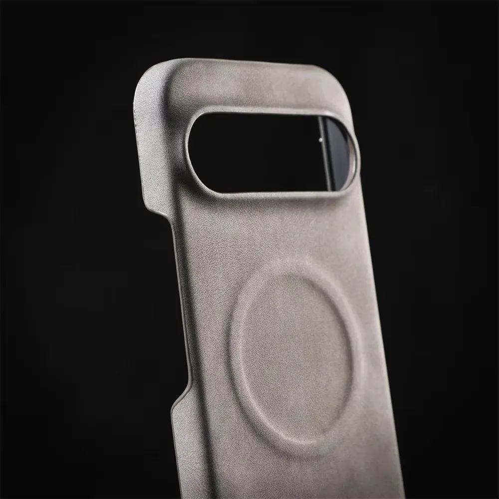 Luxury Sheepskin Leather Magnetic Phone Case - Shockproof Business Matte Hard Solid Cover