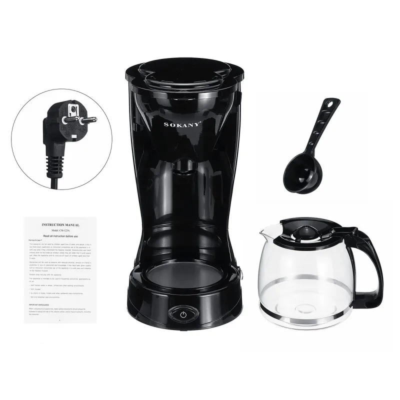 1.5L Electric Coffee Maker,800W Portable Drip Coffee Machine,Home Semi-Automatic Small Milk Coffee Tea Pot, Office Mocha Pot