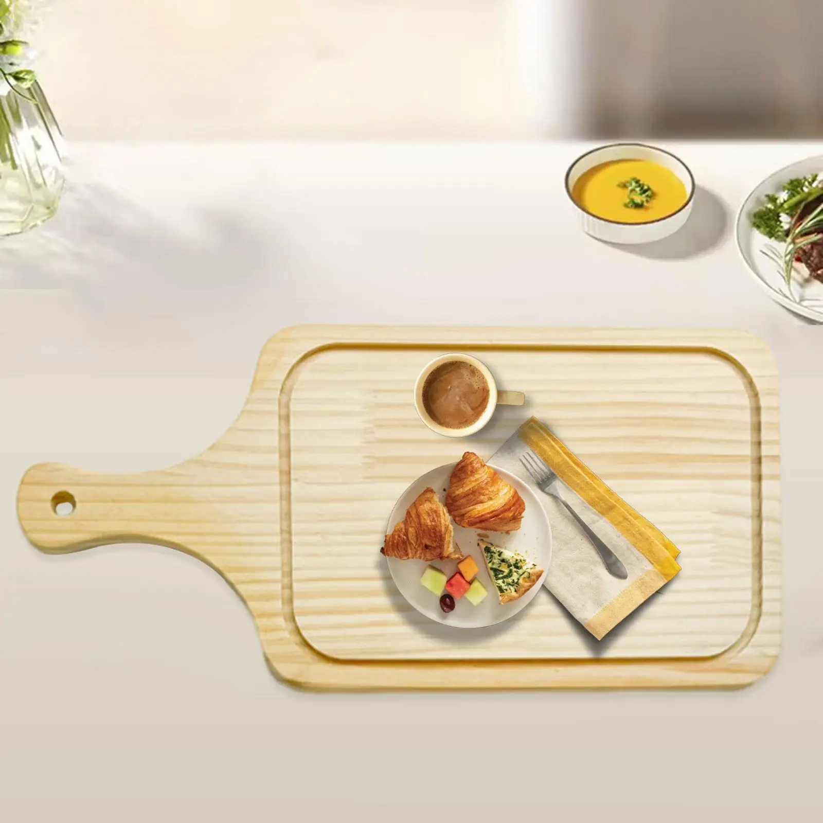Wooden Cutting Board Serving Tray Portable Durable Useful Gadgets Meat Board