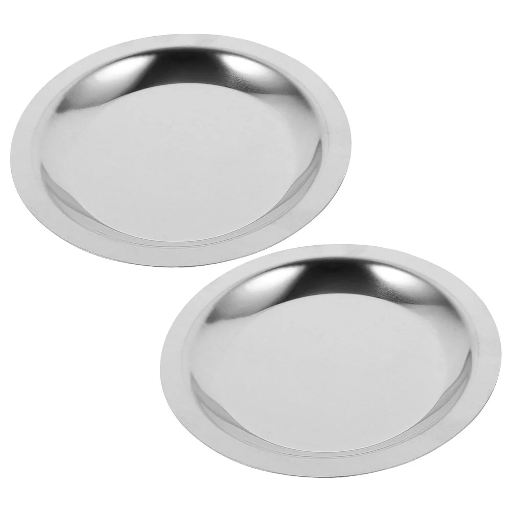 

2 Pcs Coasters Mat Round Shape Bottle Hotel Household Multi-function Metal Heat-resistant for Bottles