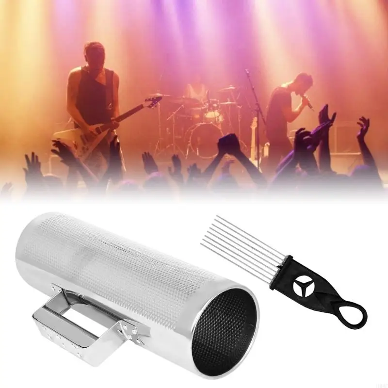 H8WC Metal Guiro Instrument with Scraper Guiro Shaker Percussion Instrument