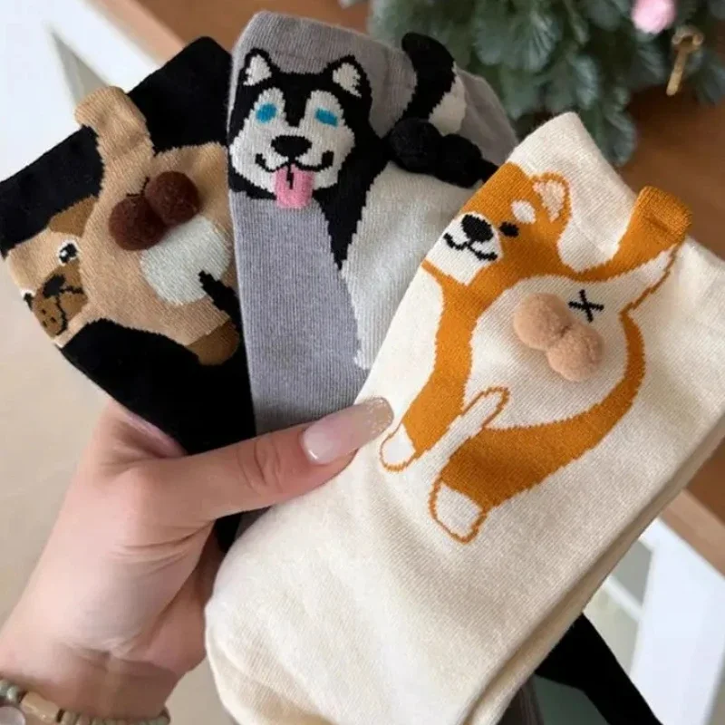 Funny Casual 3D Cartoon Cat Ding Bell Kawaii Cat Egg Socks Women Men Cotton Breathable Soft Socks Novelty Gift for Cat Lovers