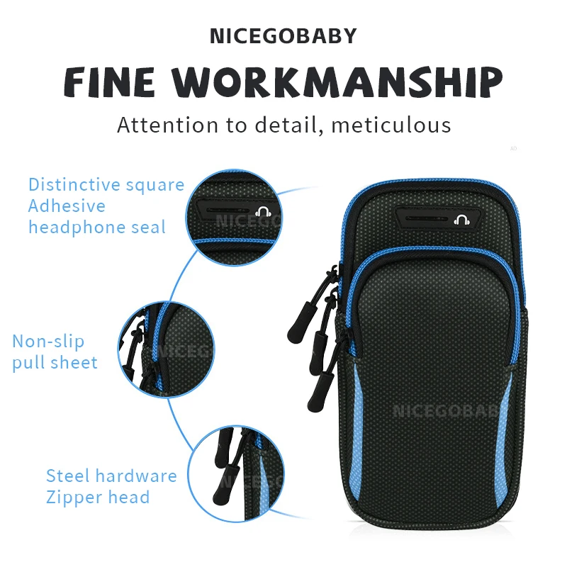 Universal armband sports mobile phone bag Running arm mobile phone seat Sports mobile wrist bag Hand iPhone Xiaomi Huawei 6.5 "7 2