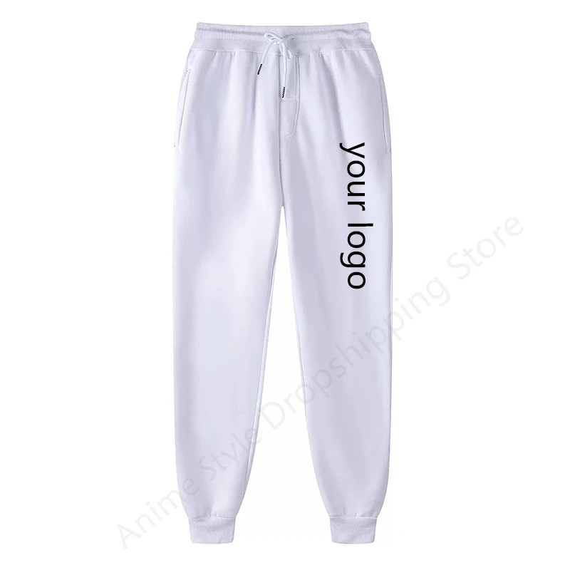New Custom Your Logo Trousers Men Women Diy Text Couple Sports Pants Fashion Print Casual Jogging Pants Fleece Solid Color S-4Xl 4