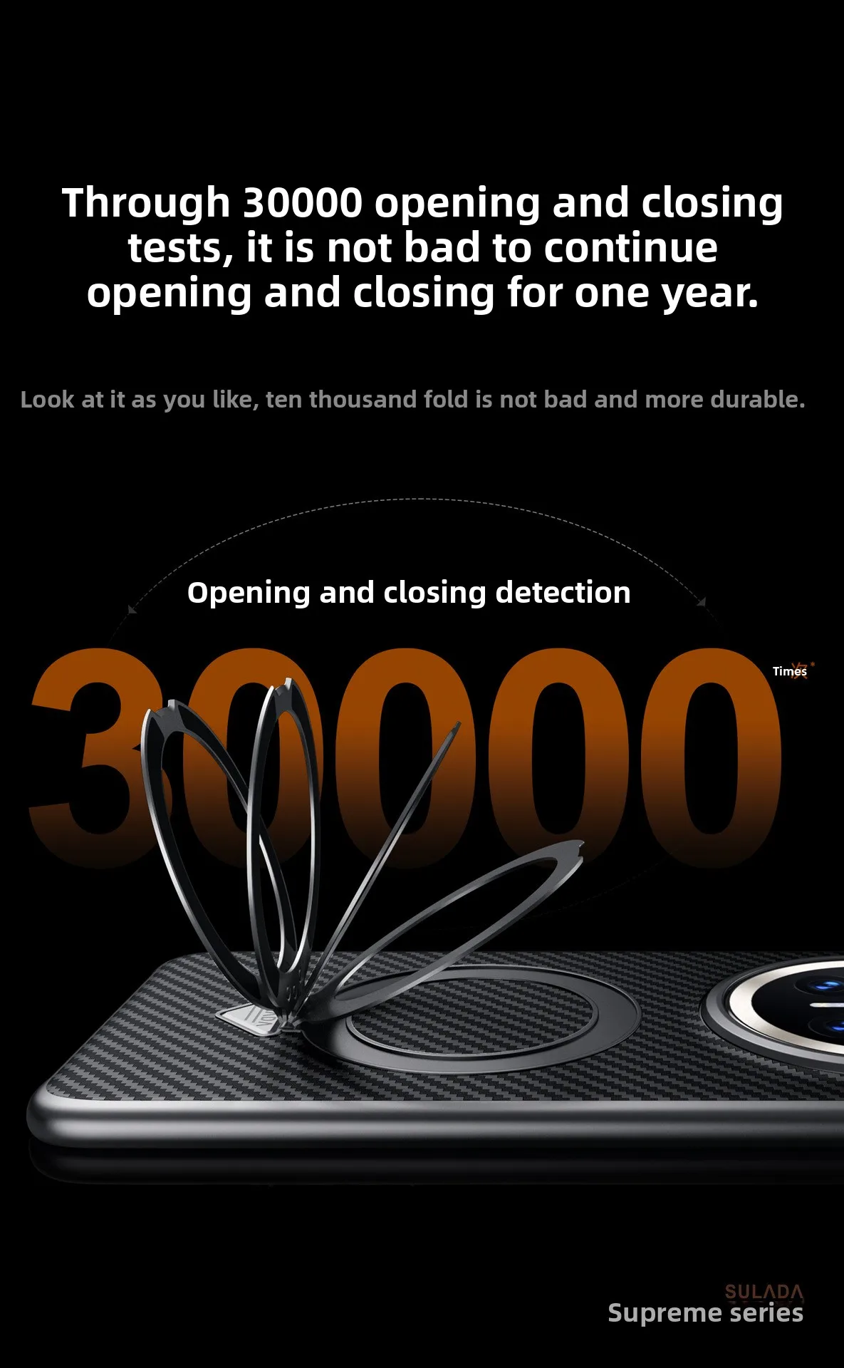 Honor Magic 8 Pro Magnetic Handle MagSafe Case with Carbon Fiber Pattern Kevlar Texture by SULADA 3