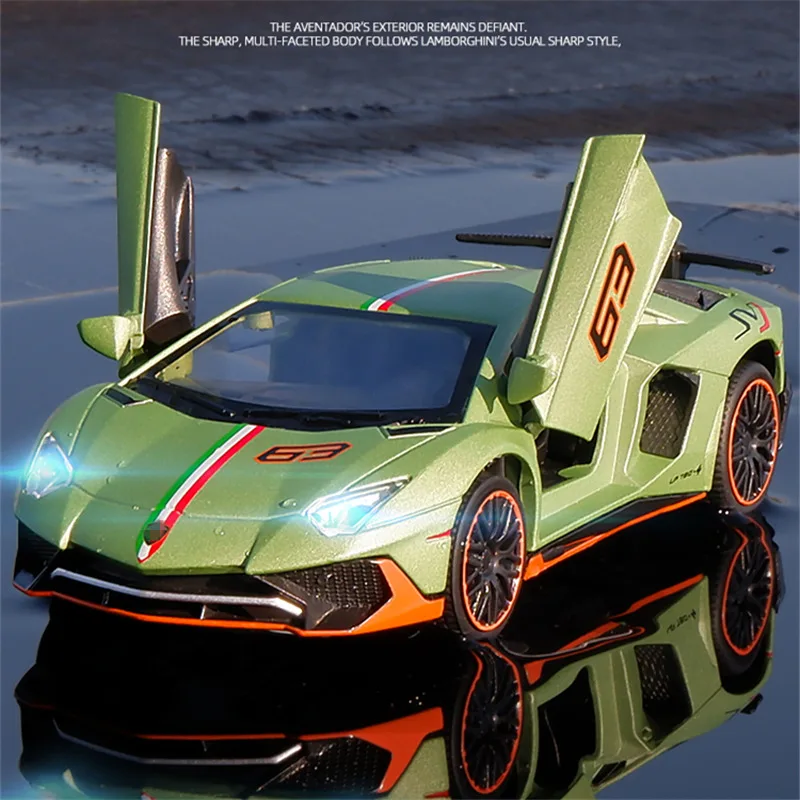 

1:22 Aventador LP780-4 Alloy Sports Car Model Diecasts Metal Racing Car Model High Simulation Sound and Light Toy Gift