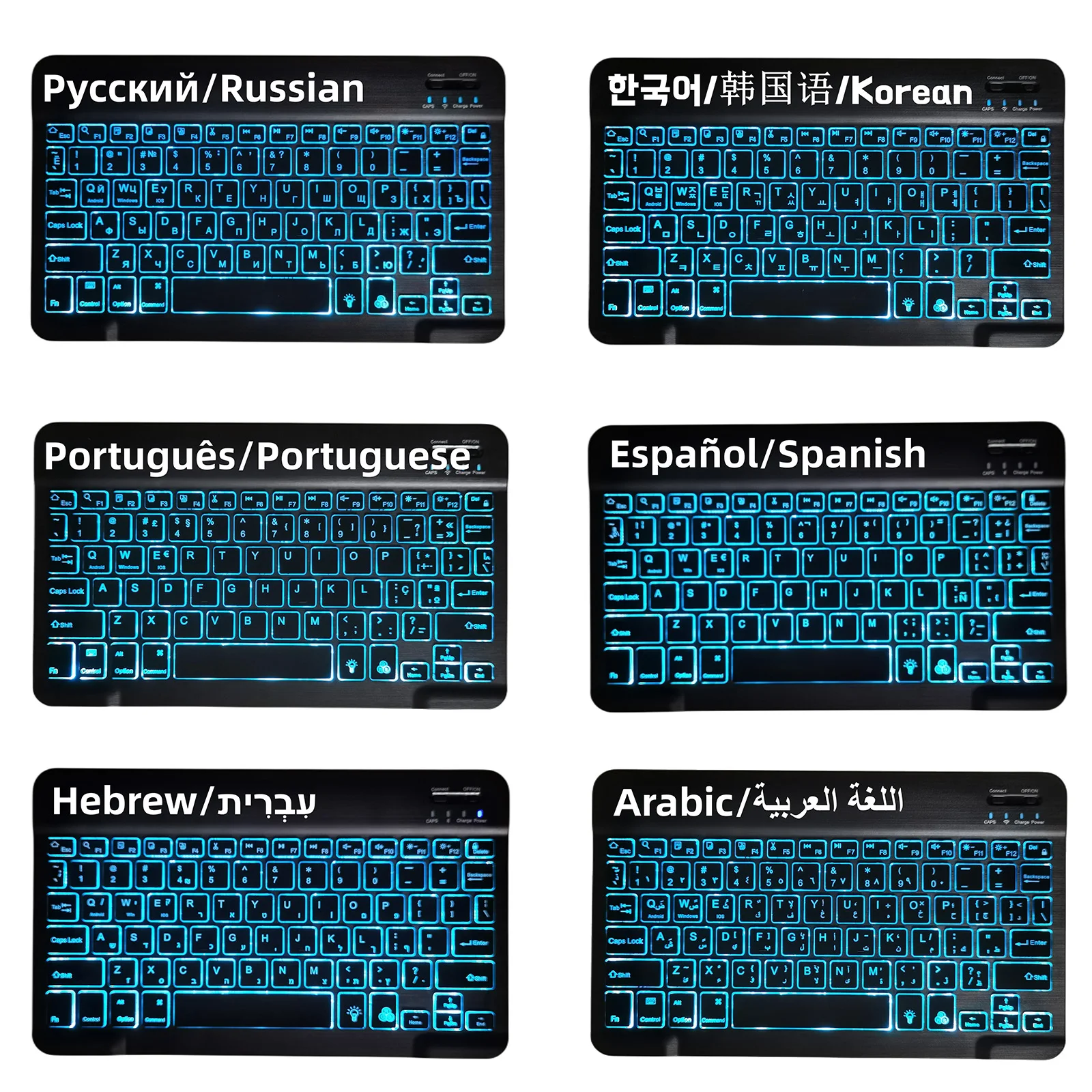 For Samsung Tab S6 lite 10.4 Backlight Keyboard Case Mouse Bluetooth Wireless Spanish Portuguese Korean Keyboard Magnetic Funda