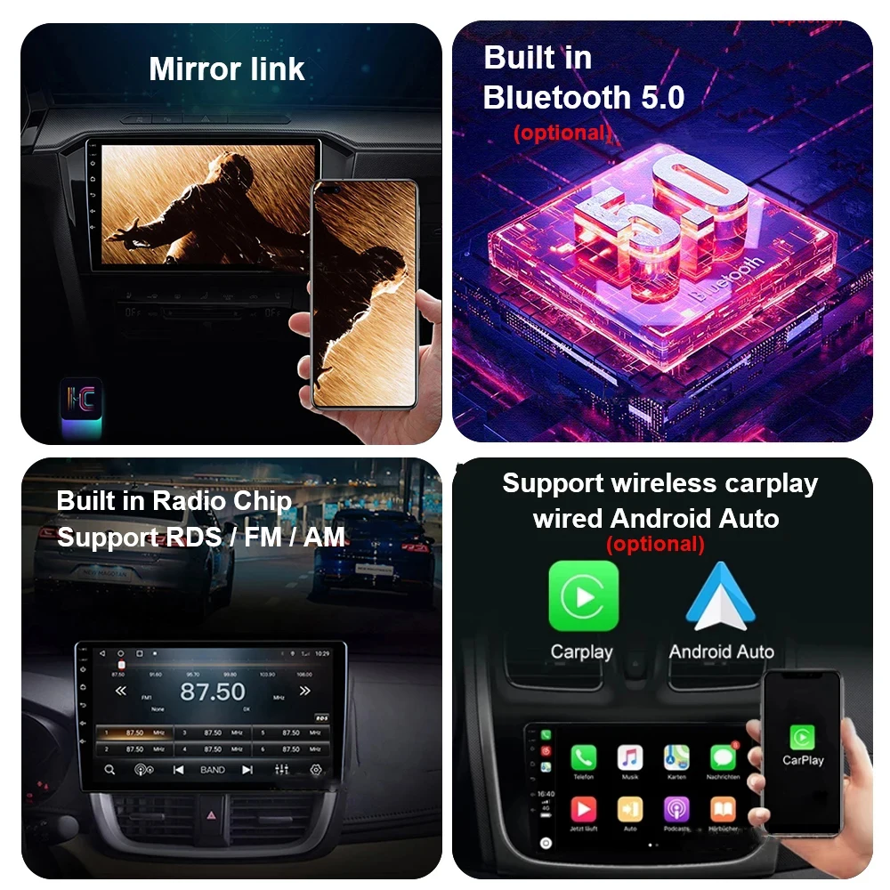 Wireless Carplay Android Auto For Ford Focus S-Max Mondeo Galaxy C-Max Car Radio Multimedia Video Player 5G Wifi Touch Display