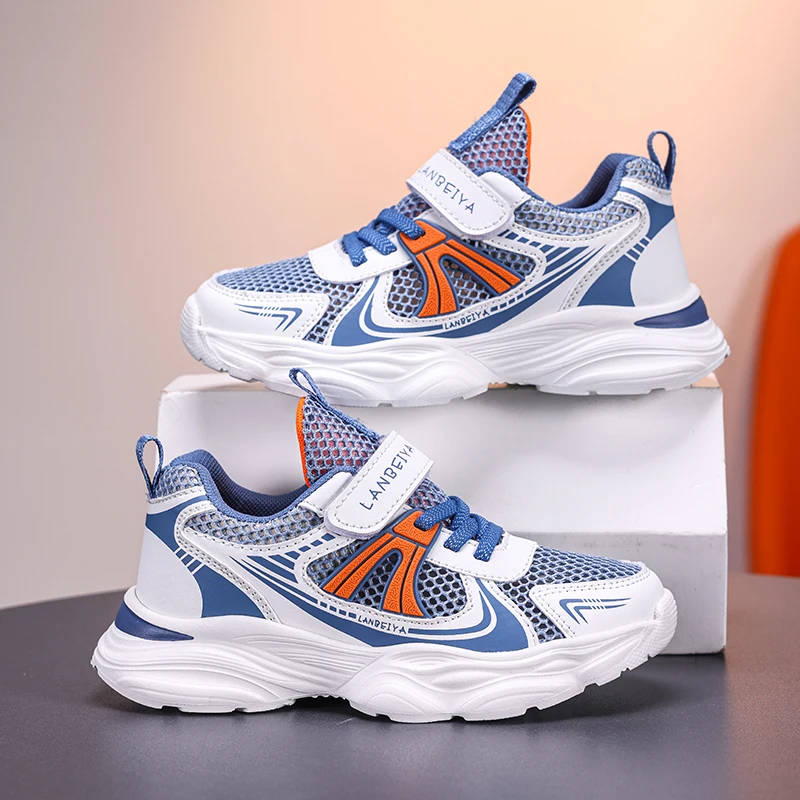 Summer Kids Shoes Boy Sneaker Mesh Breathable Lightweight Children Casual Sneaker Fashion Boy Tennis Sports Shoes 4 To 12 Years