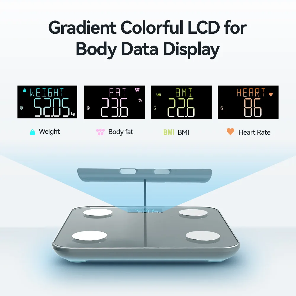 Eight Electrode Body Fat Scale Intelligent Fat Measuring Analyzer Color Screen 180kg Bluetooth Weight Scale 3