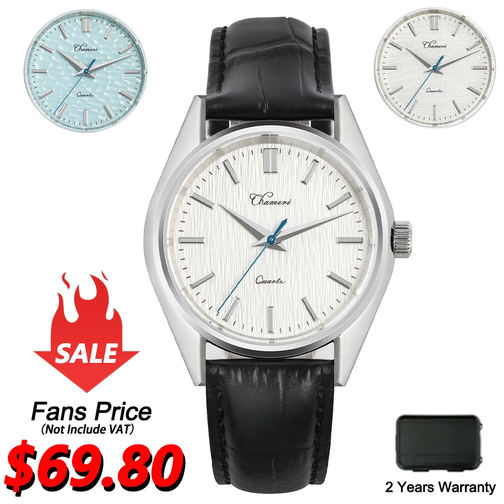 

Chameri GS02 Quartz Watch VH31 Movement Sapphire Crystal Glass luxury Wristwatch Stainless Steel 50m Waterproof Business Watches