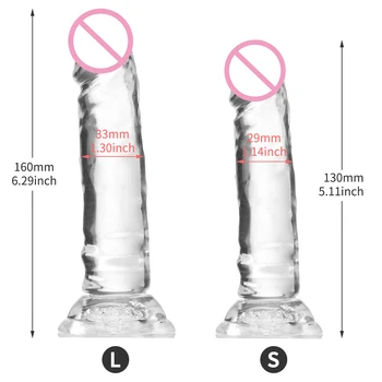 Transparent Jelly Dildo Realistic Penis with Strong Suction Cup Female Masturbator Adult Products Erotic Sex Toys for Couple 6