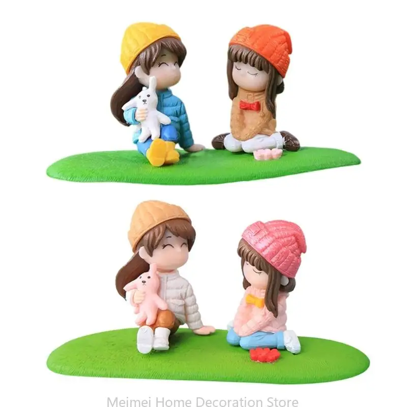 H7BF Fairy Garden Fairies Figurines Miniature Garden Girl Lawn Fairy Accessory