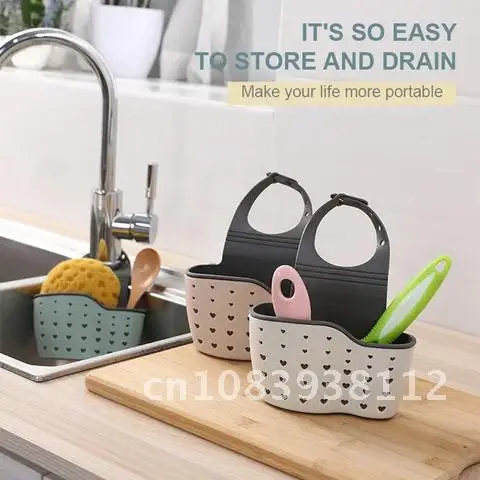 

Shelf Kitchen Sink Drain Basket Dish Cloth Sponge Storage Bag Soap Storage Organizer Kitchen Supplies Bathroom Organizer
