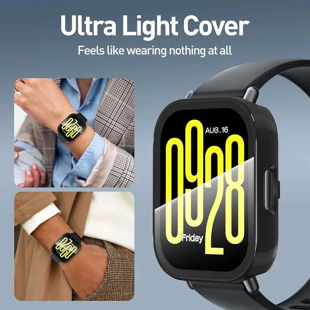 Magnetic Silicone Watch Strap with Protective PC Case & Glass Screen