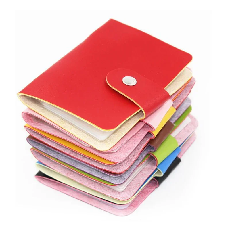 

New PU Leather Function 24 Bits Card Case Business Card Holder Men Women Credit Passport Card Bag ID Passport Wallet