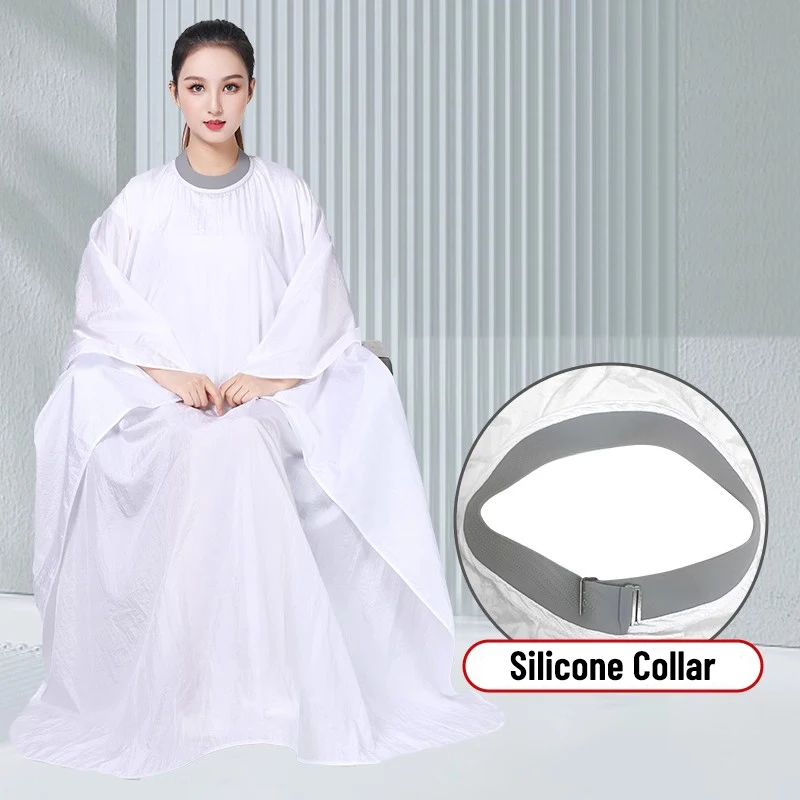 Silicone Closure Salon Cape Apron Salon Haircut Soft Rubber Long Wrap Waterproof Customer Cloth Gown Barber Accessories 1894 4