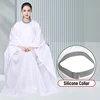 Silicone Closure Salon Cape Apron Salon Haircut Soft Rubber Long Wrap Waterproof Customer Cloth Gown Barber Accessories 1894 4