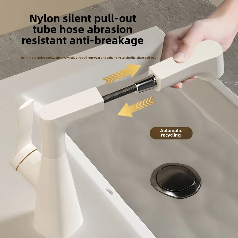 High quality stainless steel multifunctional lifting universal pull-out faucet, washbasin, sink, bathroom, hot and cold faucet 2