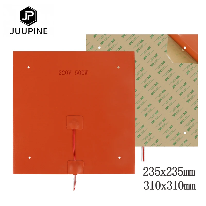 Silicone Heating Pad Rubber 235/310mm With NTC 3950 100k Thermistor