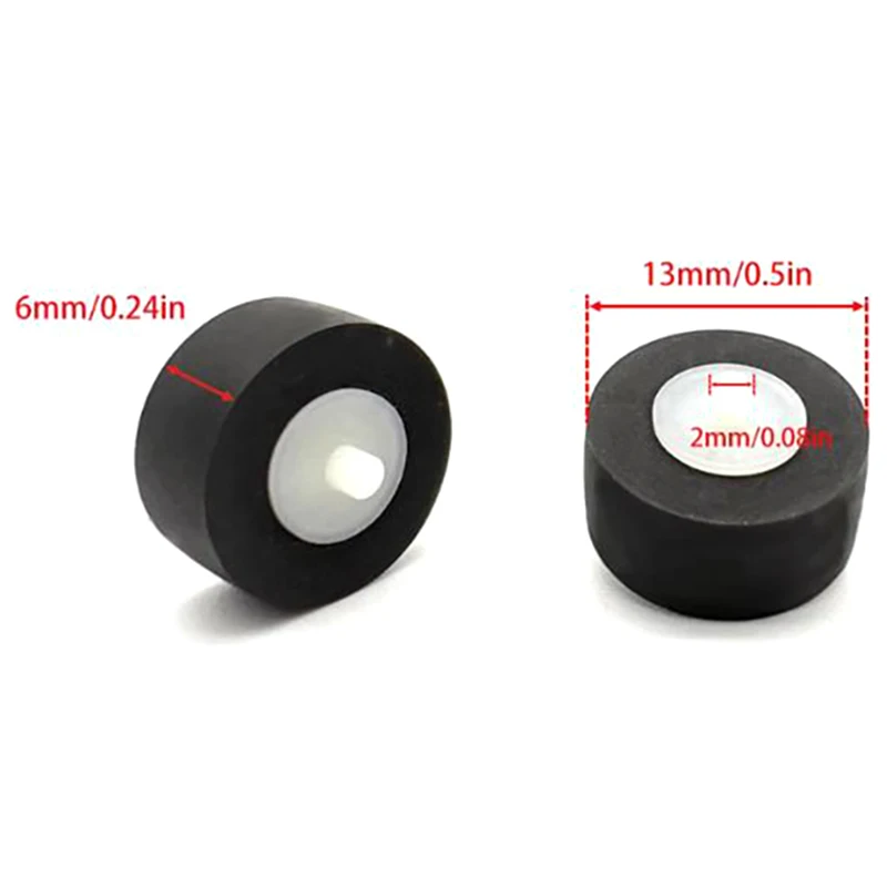 새로운 1Pc 13x6x2MM 카트리지 오디오 라디오 롤러 테이프 레코더 압력 카세트 벨트 풀리 휠 플레이어 테크닉
