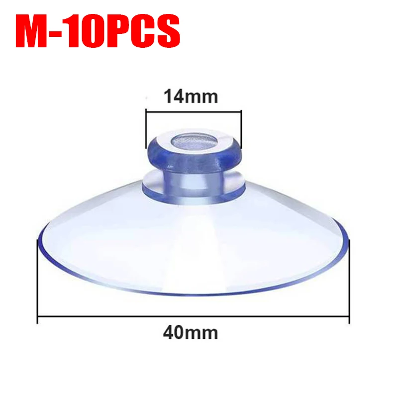 Transparent PVC Suction Cup Mushroom Head Sucker Set - Strong Vacuum Hooks for Home Decor and Towel Hanging (10 Pack)