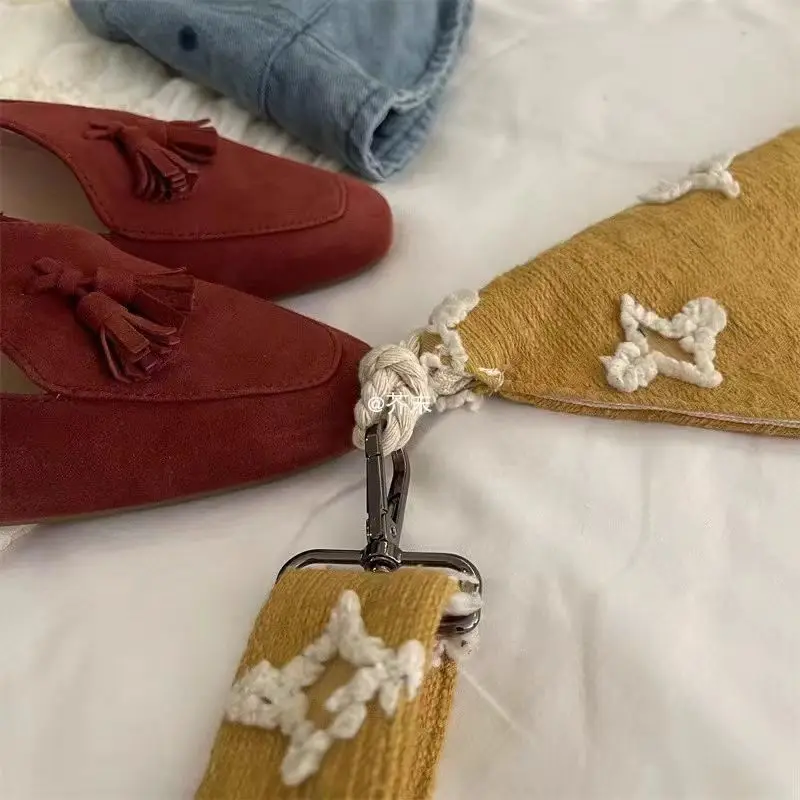 JIAERDI Harajuku Canvas Tassel Yellow Handbag Women Retro Star Large Capacity Tote Bag Ladies Artistic Casual Crossbody Bags New