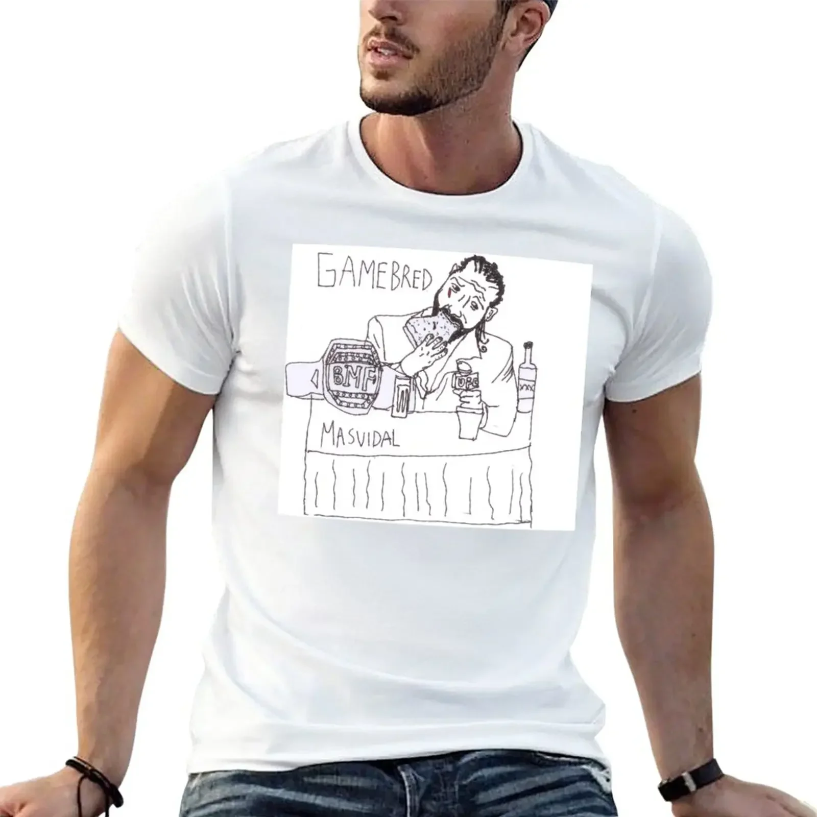 

Jorge Masvidal Pizza Illustration T-Shirt kawaii clothes Aesthetic clothing quick drying Men's t-shirts