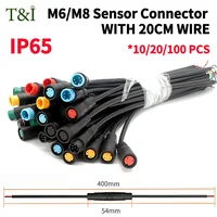 5/20/100 PCS M6 M8 Julet Sensor Waterproof Electric Bicycle Butt Joint Plug Male Female Ebike Display Cable Connector With Wire 1