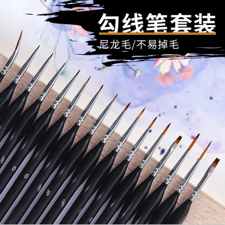 

15pcs/set dip point brush nylon fur Paint Brush Set Watercolor Acrylic Gouache Oil Painting Brush Set