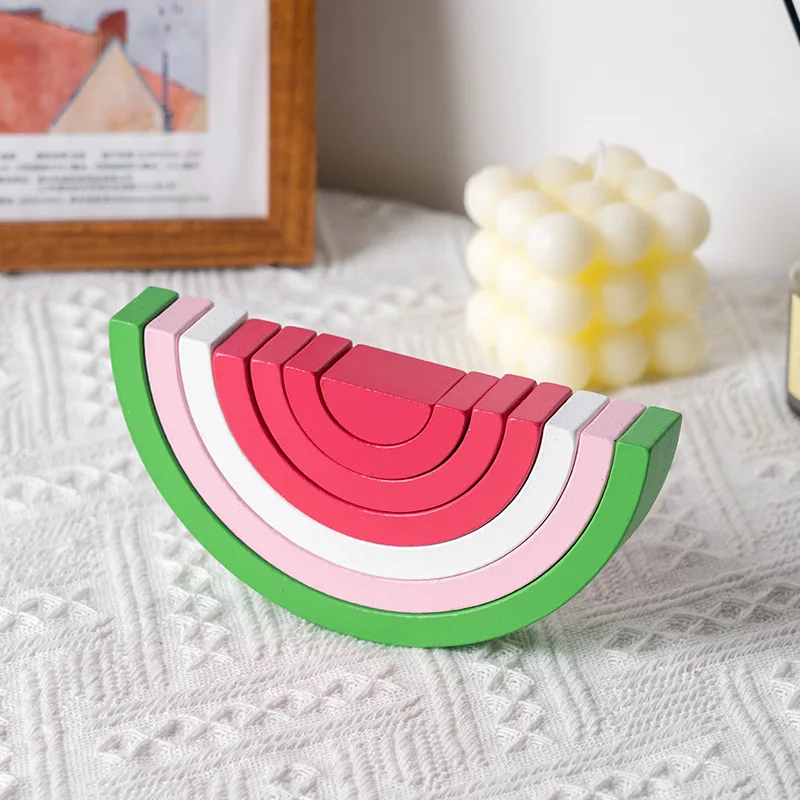 Building Blocks Arch Bridge Rainbow Kids Wood Stacker Baby Toy Color Cognitive Children Montessori Educational Wooden Toys wooden puzzle toys,wooden toys,wooden blocks,wooden stacking toys