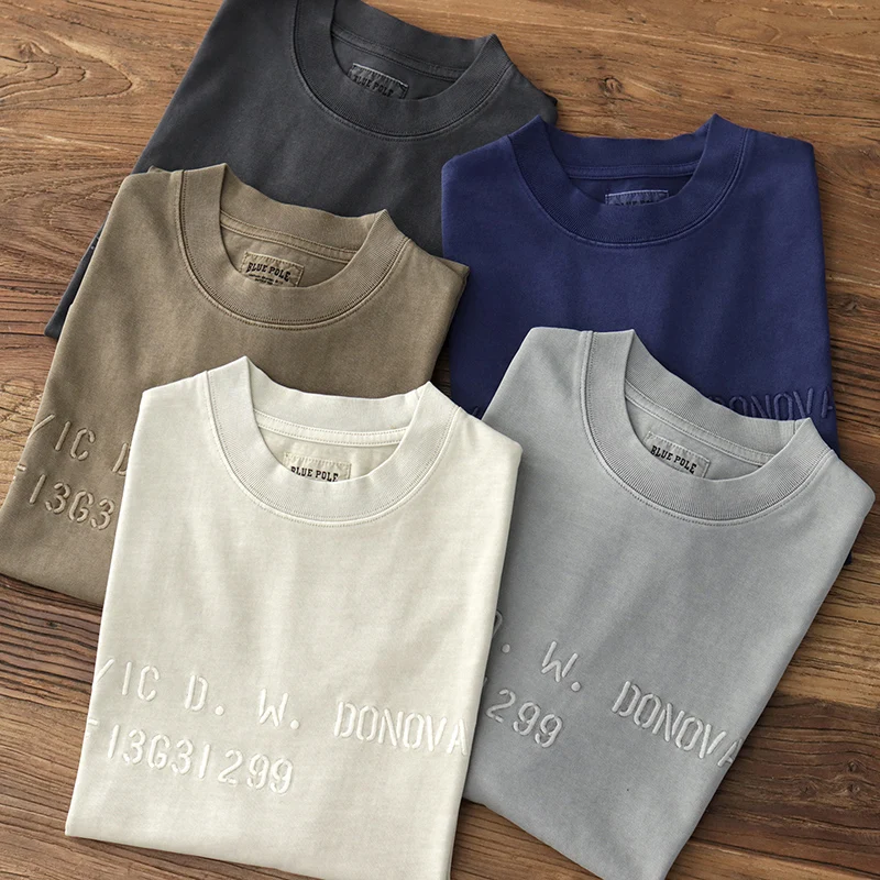 

Футболка мужская летняя с коротким рукавом, круглым вырезом и вышивкой