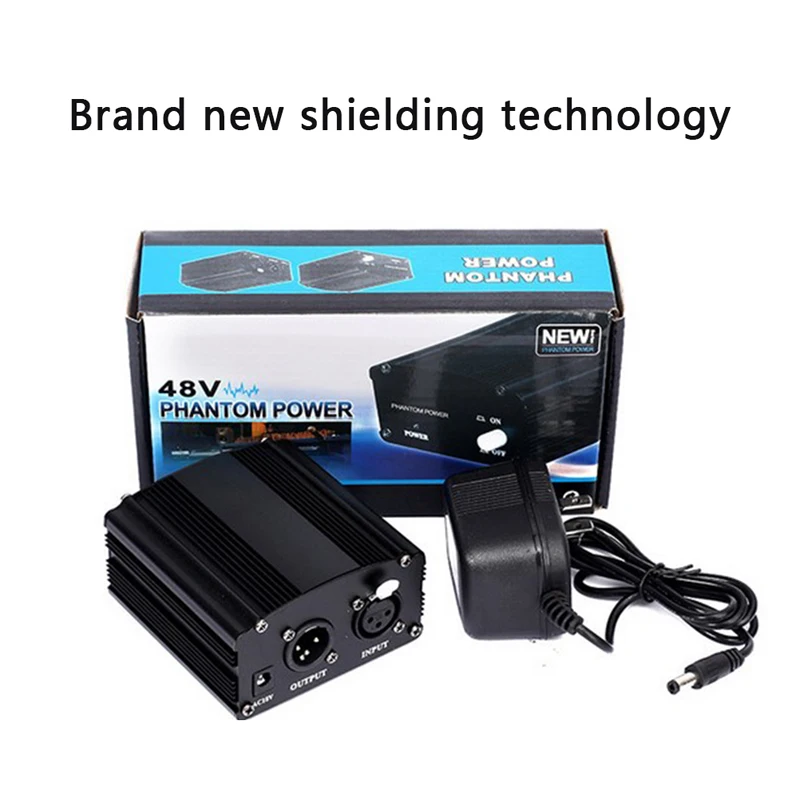 1pc 48v Phantom Power Adapter Xlr Cable For Condenser Microphone Studio Recording Phantom Power