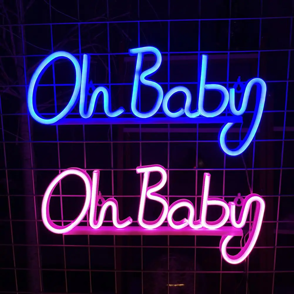 

Party Ornament Oh-baby Neon Light Usb/battery Operated Desktop Decoration Non-glaring Led Sign Lamp for A Unique Stylish Led