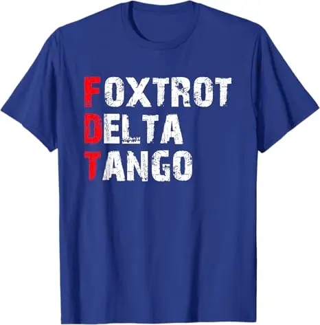 Foxtrots Delta Tangos Lustige Foxtrots Delta Tangos T-Shirt Buchstaben Gedruckt Spruch T-Shirt Grafik Outfit Kurzarmblusen Y2k Top – Detail 8