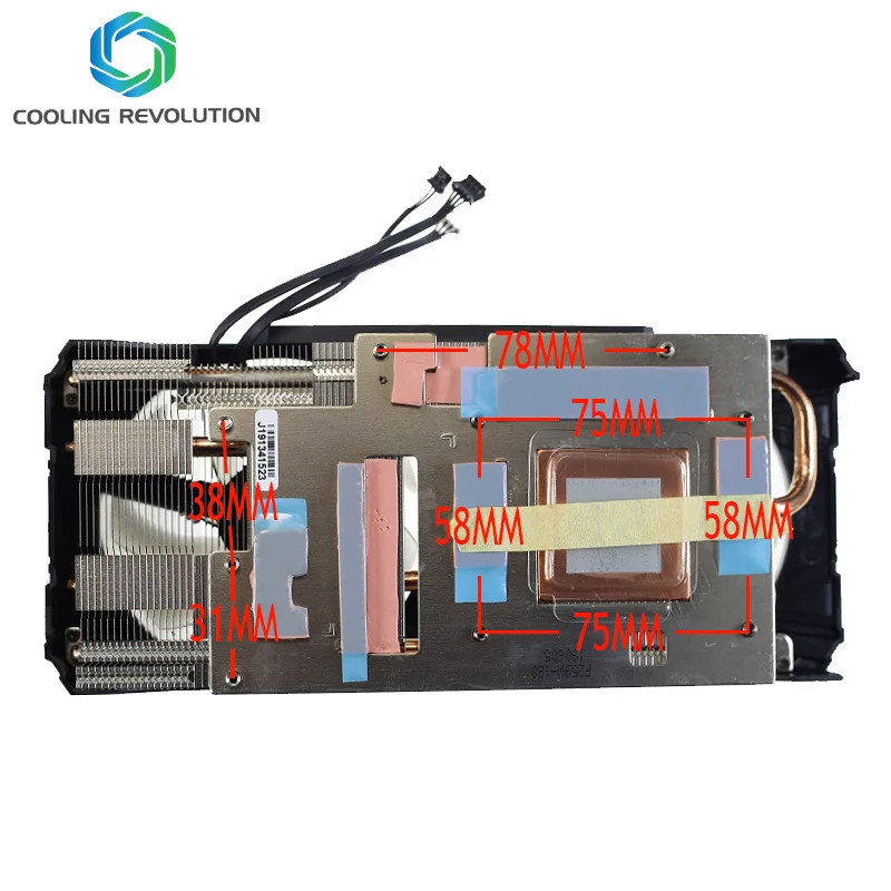Placa Gráfica Dissipador de Calor Ventilador Fdc1012s9-c para Palit Rtx2060 2060s 2070 Placa Gráfica Refrigeração F259w1b0 - Imagem 2