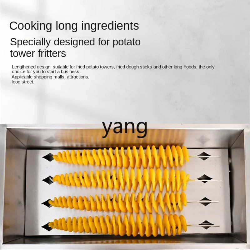 L'm'm Commercial Electric Heating Desktop Deep Frying Pan Large Capacity Stainless Steel Single Cylinder