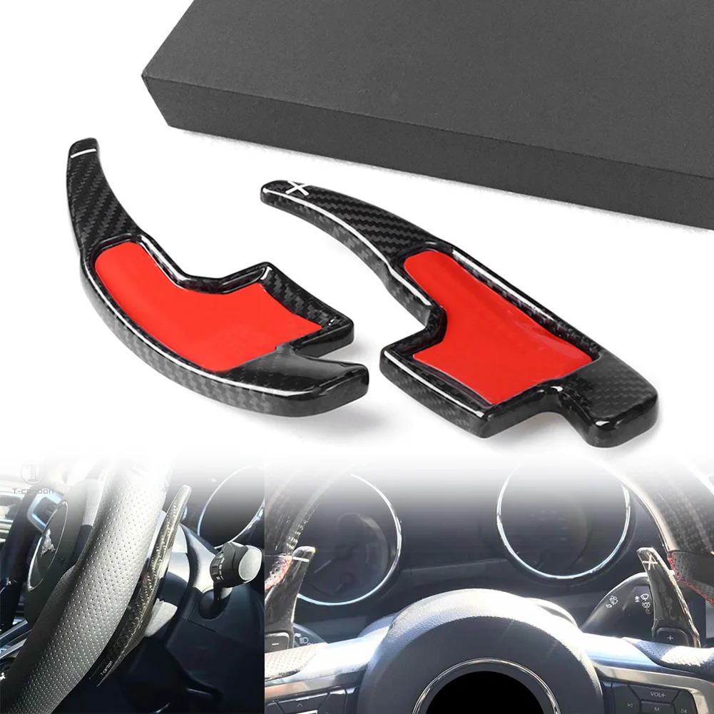 

Car Steering Wheel Paddle Shift Extension Shifer 2Pcs For Ford Mustang 2015 2016 2017 Carbon Fiber Car Accessories Parts
