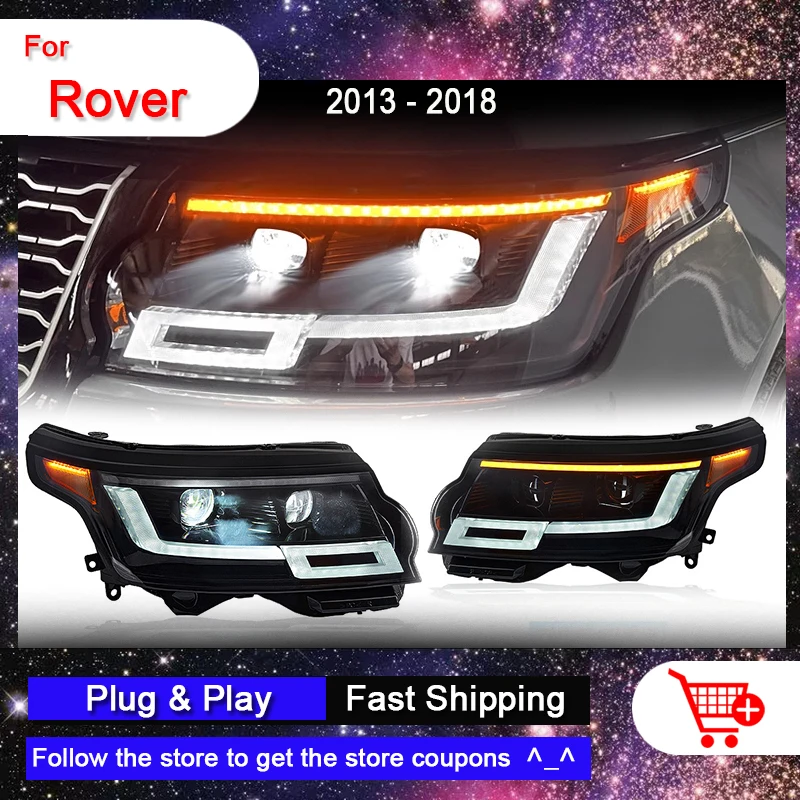 

Car Front Lights for Range Rover 2013-2018 Rover Headlights All LED DRL Animation Start up Dynamic Turn Signal Lamp Assembly