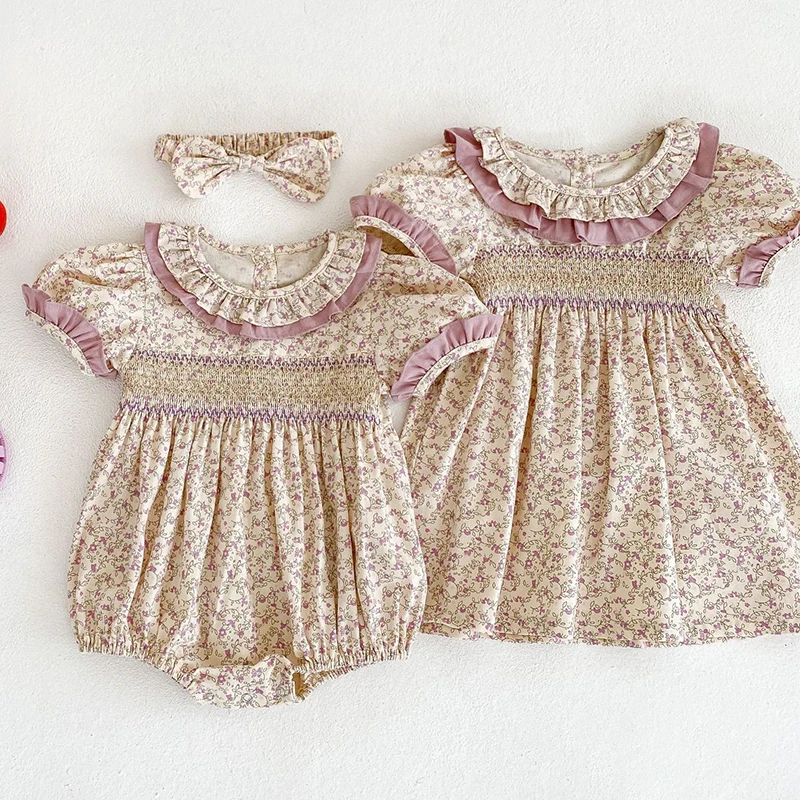Lace Flower Baby Girl Dress and Romper 4