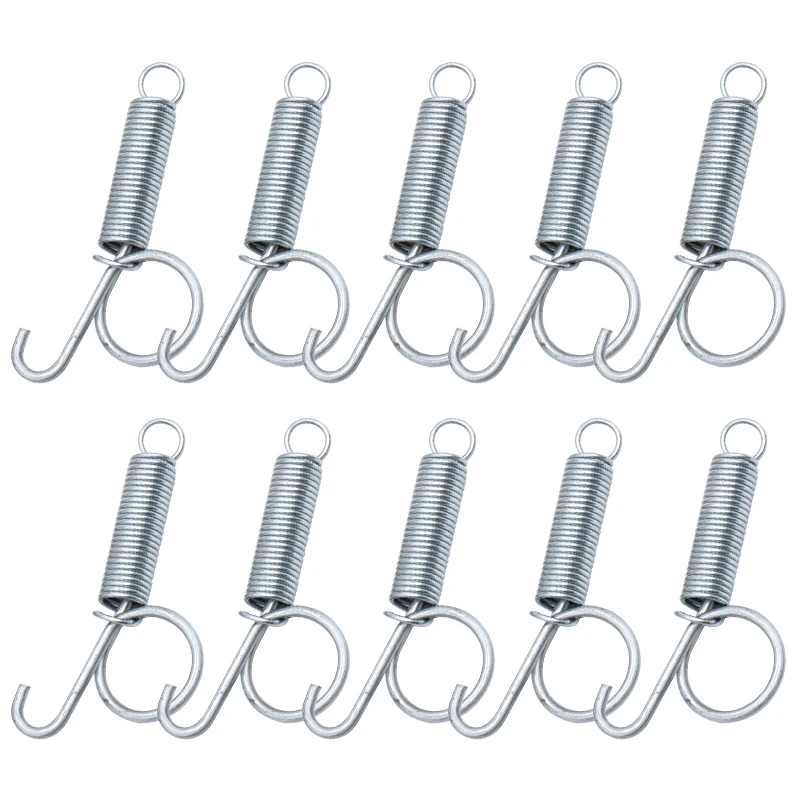 10 Packs Spring Hooks for Rabbit Cage Spring Latch Door Cage Hooks Wire Cage Clips Snap Hooks Multifunctional 3 Sizes