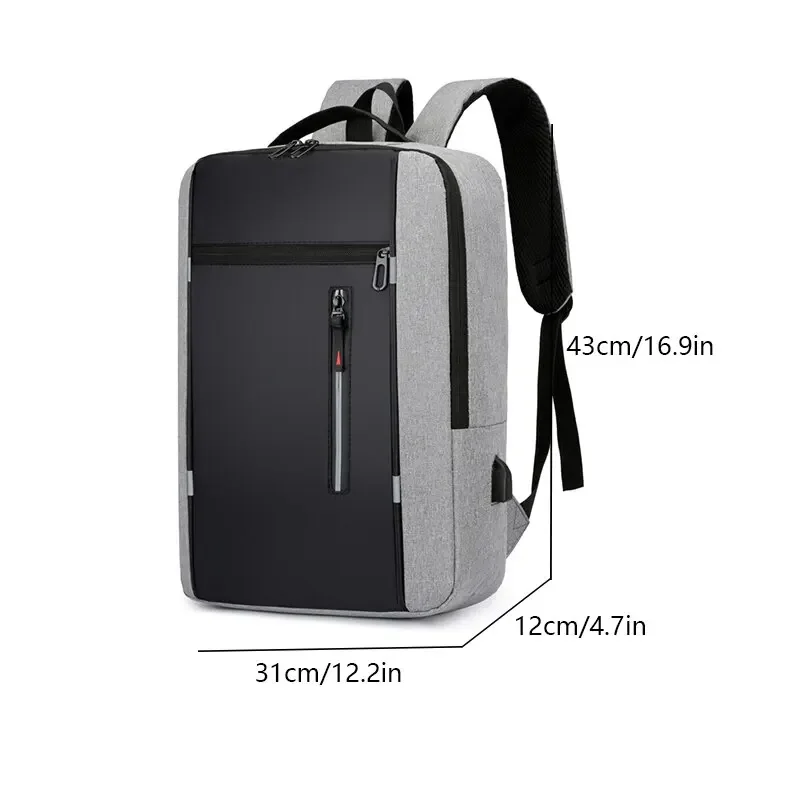 남성용 비즈니스 컴퓨터 가방, 멀티 포켓, 대용량 USB 충전, 출퇴근 배낭, 15.6 인치, 1 팩