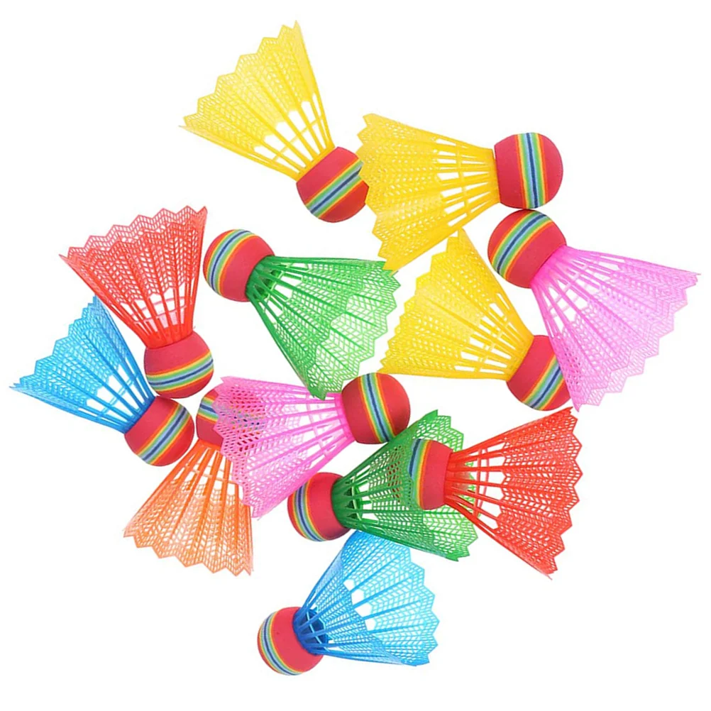 Durable Shuttlecock Colorful Badminton Ball Light Weight Plastic Toy Racket Sports Game Racquet 12 Pcs badminton shuttlecock badminton ball