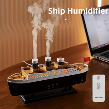 Titanic Ship Model Air Humidifier Remote Control Home 250ml Essential Oil Jellyfish Smoke Ring Spray Aroma Diffuser Humidifiers 1