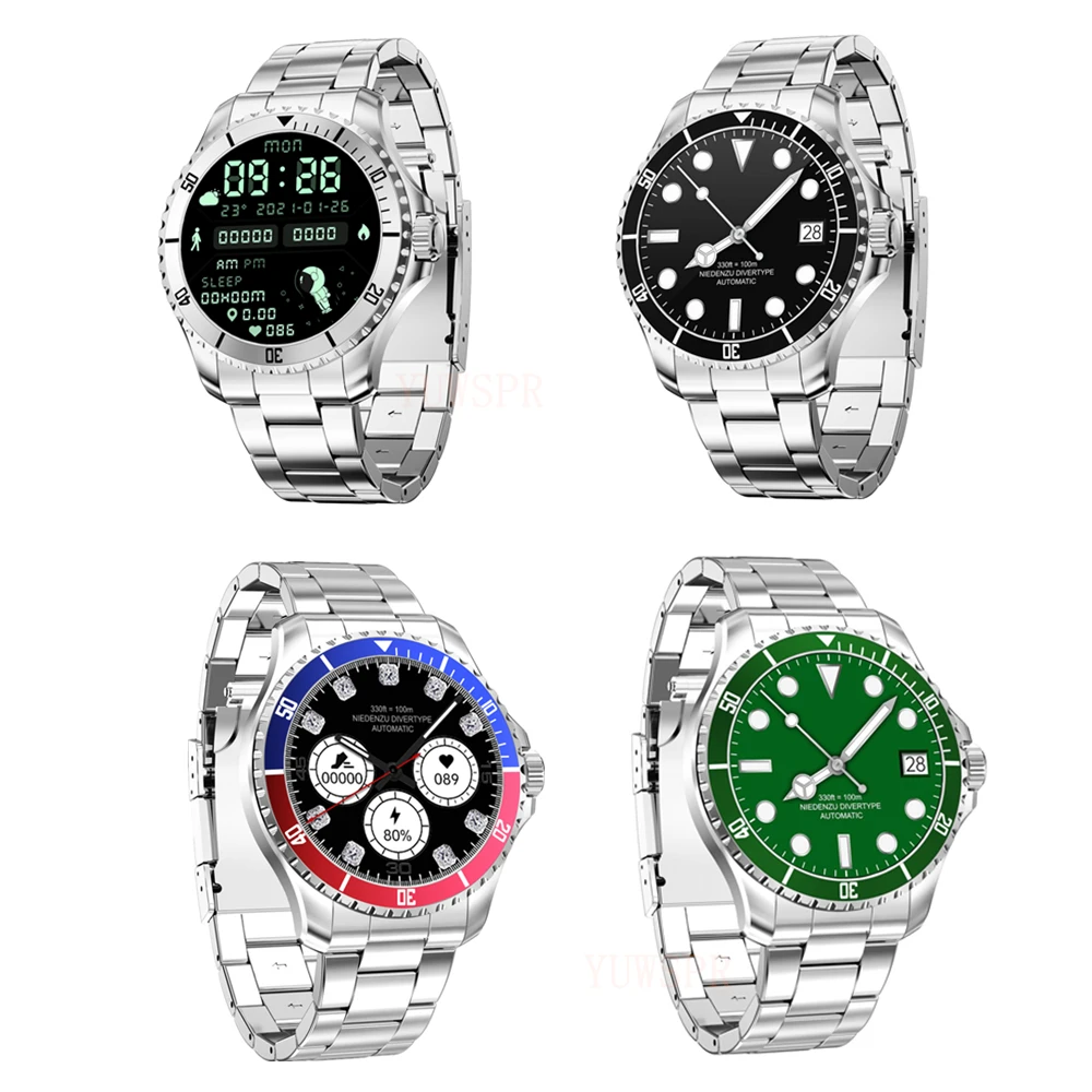 2022 New Smart Green Watch for Men Business Fashion Movement Heart Rate Fitness IP68 Smart Bracelet for Xiaomi Phone Android IOS