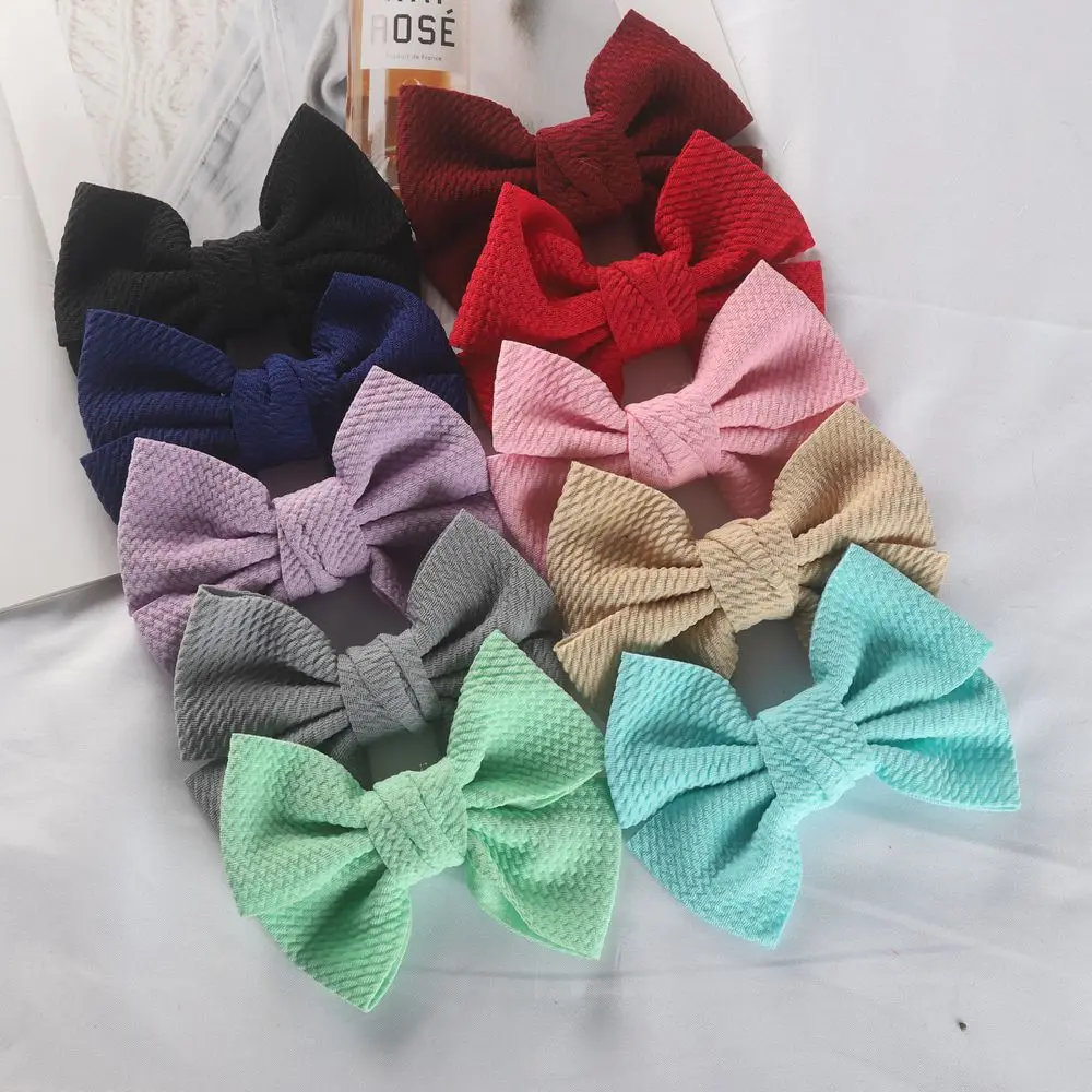 

8pcs 11cm 4.3" Fashion Seersucker Waffle Hair Bows No Headbands without clips For Girls Kids Headwear baby Hair Accessories