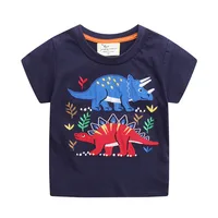 Jumping Meters 2-7T Tees New Arrival Boys T Shirts For Summer Dinosaurs Embroidery Toddler Kids Tees Baby Tops Clothes 1