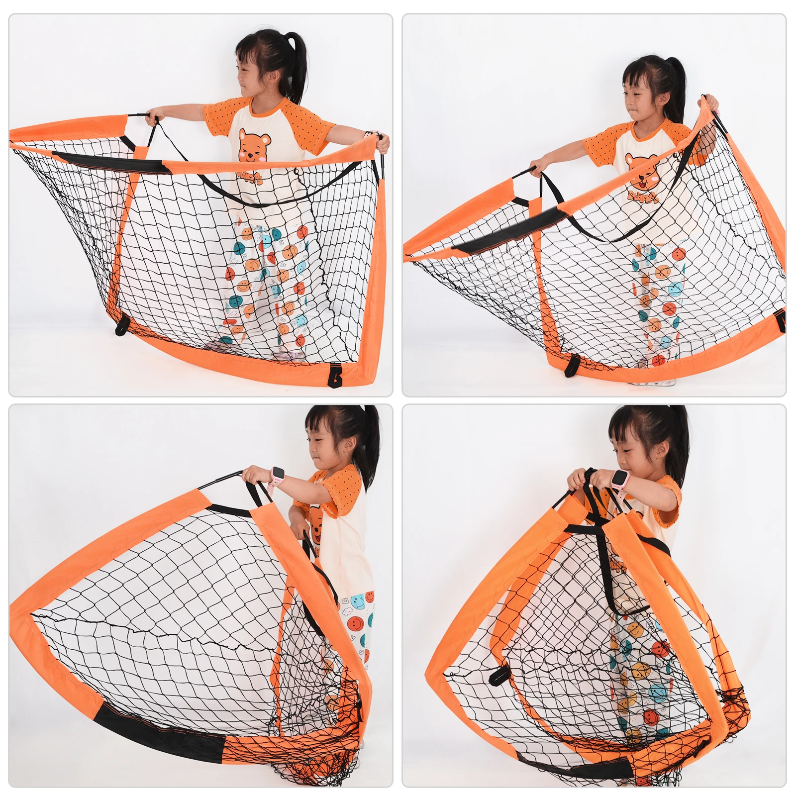Small Children's Outdoor Sports Soccer Goal Portable Pop-up Mini Goal With Storage Bag Size 2.9'x2.4' Backyard Football Net Set
