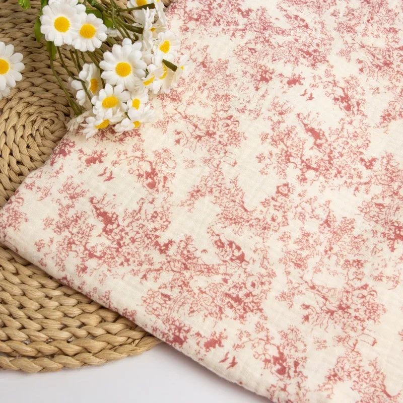 Double Layer Cotton Gauze Fabric 40 Pieces Printed Home Textile Baby Clothes Children's Clothing Home Decorations